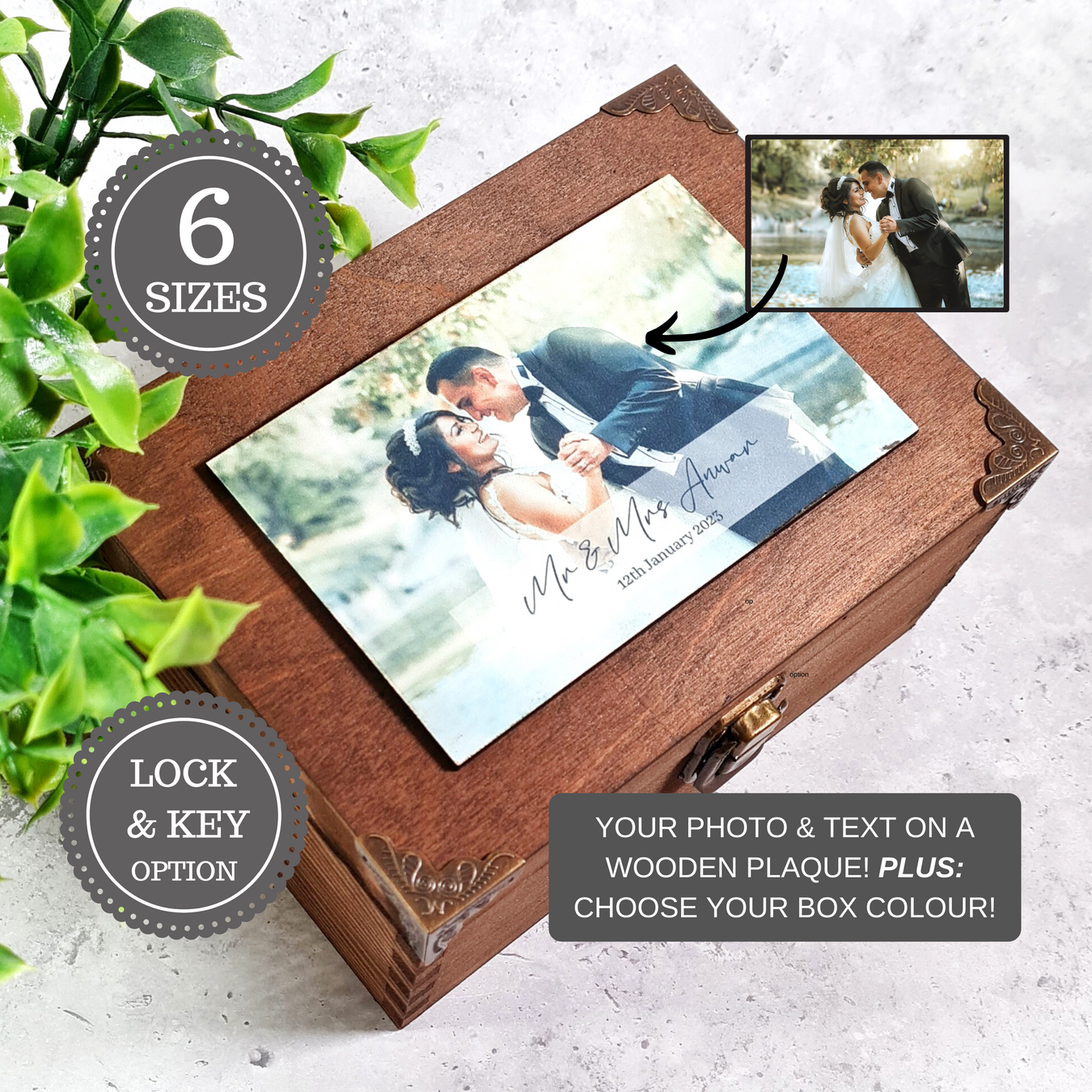 Personalised Photo Wedding Memory & Keepsake Boxes