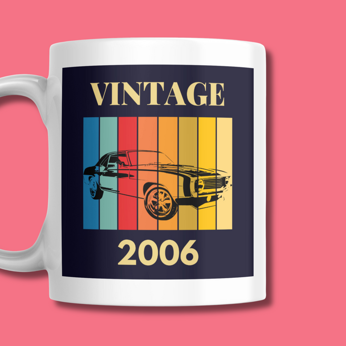 18th Birthday Vintage Car Mug I Personalised Birthday Gift for Her Him