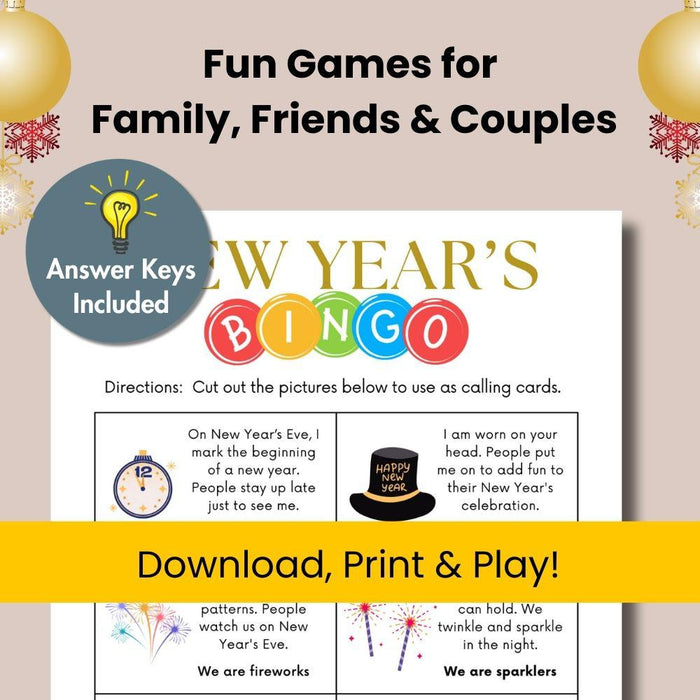 Bingo! New Year Edition - Printable Game