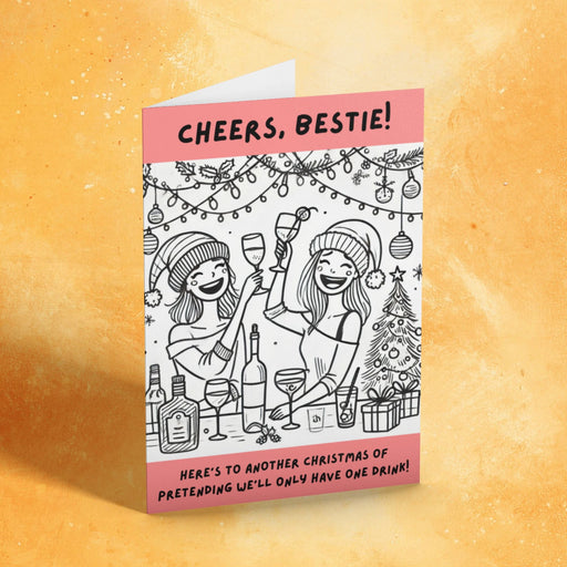 Cheers Bestie Christmas Card | Printable Card