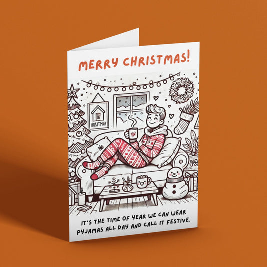 Christmas Pyjamas Card | Funny Printable Holiday Card