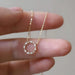 Circle Diamond Pendant Necklace - 925 Sterling Silver, 18K Gold Plated