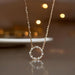 Circle Diamond Pendant Necklace - 925 Sterling Silver, 18K Gold Plated