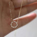 Circle Diamond Pendant Necklace - 925 Sterling Silver, 18K Gold Plated