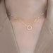 Circle Diamond Pendant Necklace - 925 Sterling Silver, 18K Gold Plated