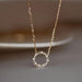 Circle Diamond Pendant Necklace - 925 Sterling Silver, 18K Gold Plated