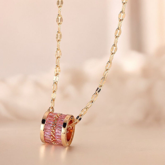 Crystal Barrel Pendant Necklace