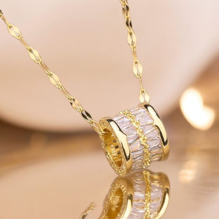 Crystal Barrel Pendant Necklace