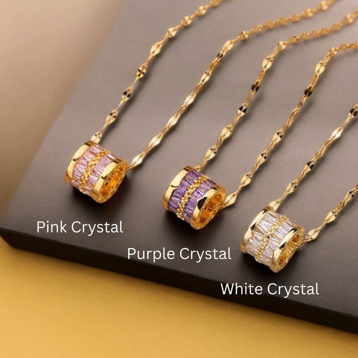 Crystal Barrel Pendant Necklace