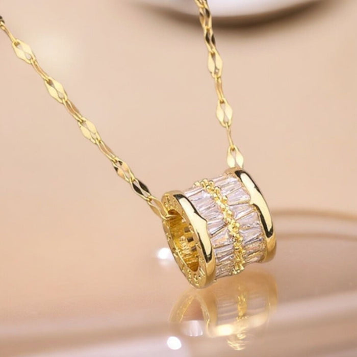 Crystal Barrel Pendant Necklace