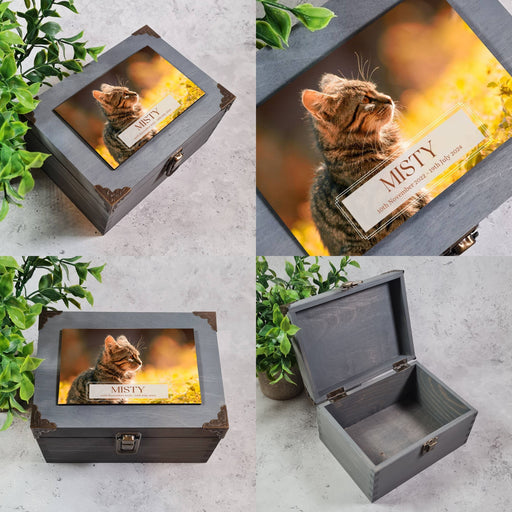 Custom Pet Cat Photo Keepsake Box