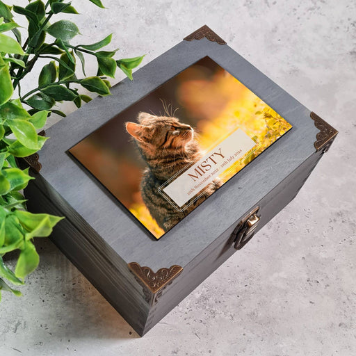 Custom Pet Cat Photo Keepsake Box