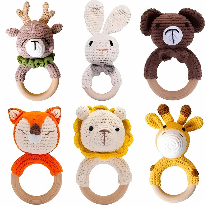 Cute Crochet Animal Baby Rattle