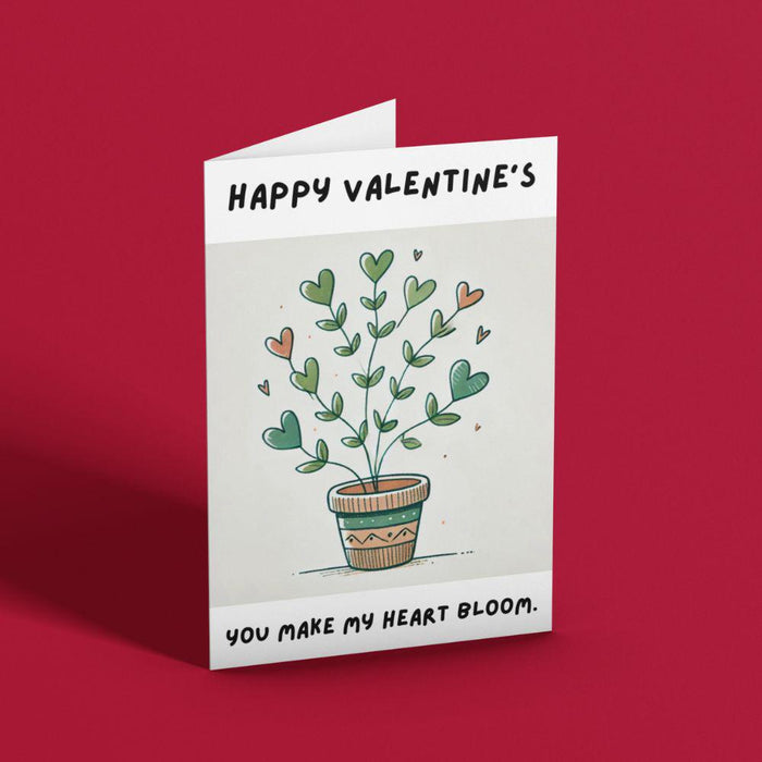 Cute Plant Printable Valentine's Card | Instant Download