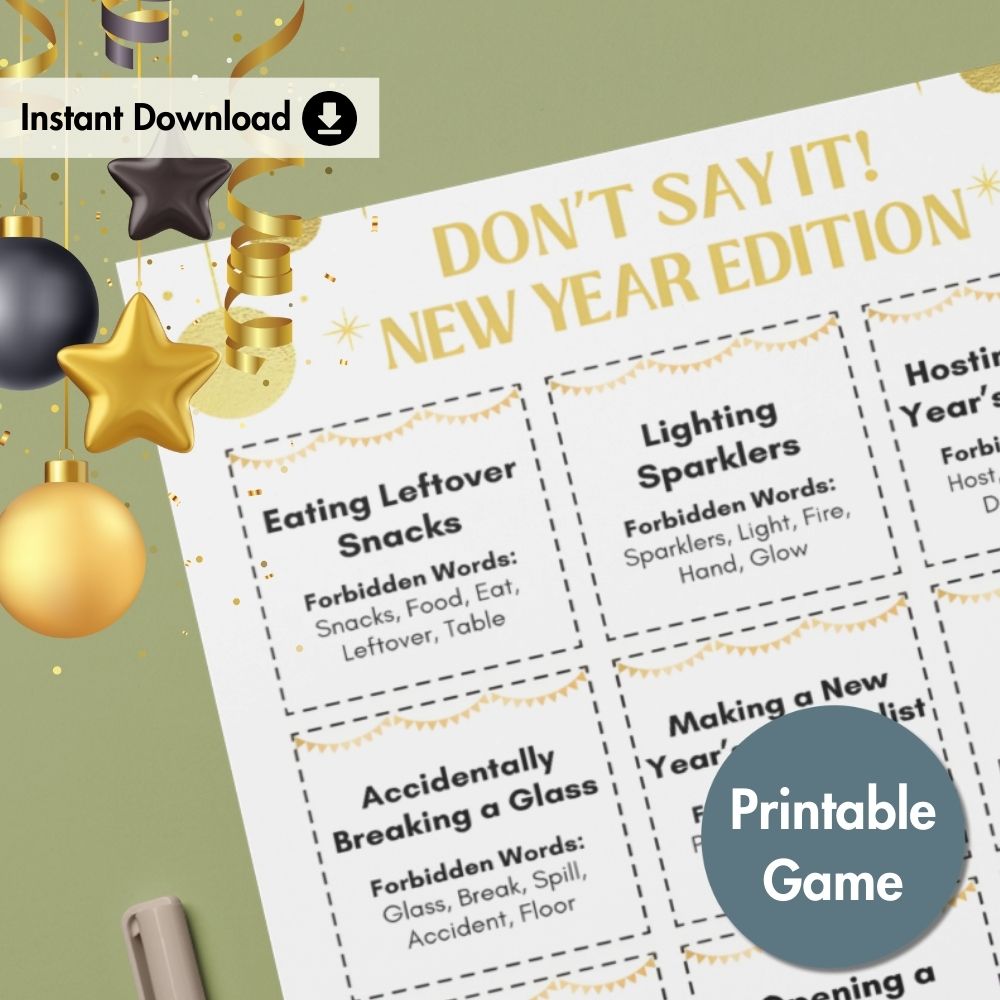 Don’t Say It! New Year Edition - Printable Game