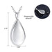 Engraved Teardrop Memorial Ashes Necklace