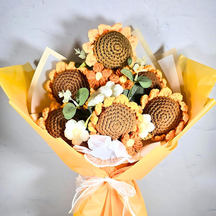 Everlasting Crochet Sunflower Bouquet