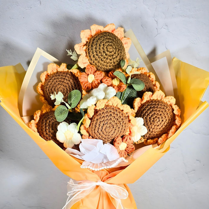 Everlasting Crochet Sunflower Bouquet