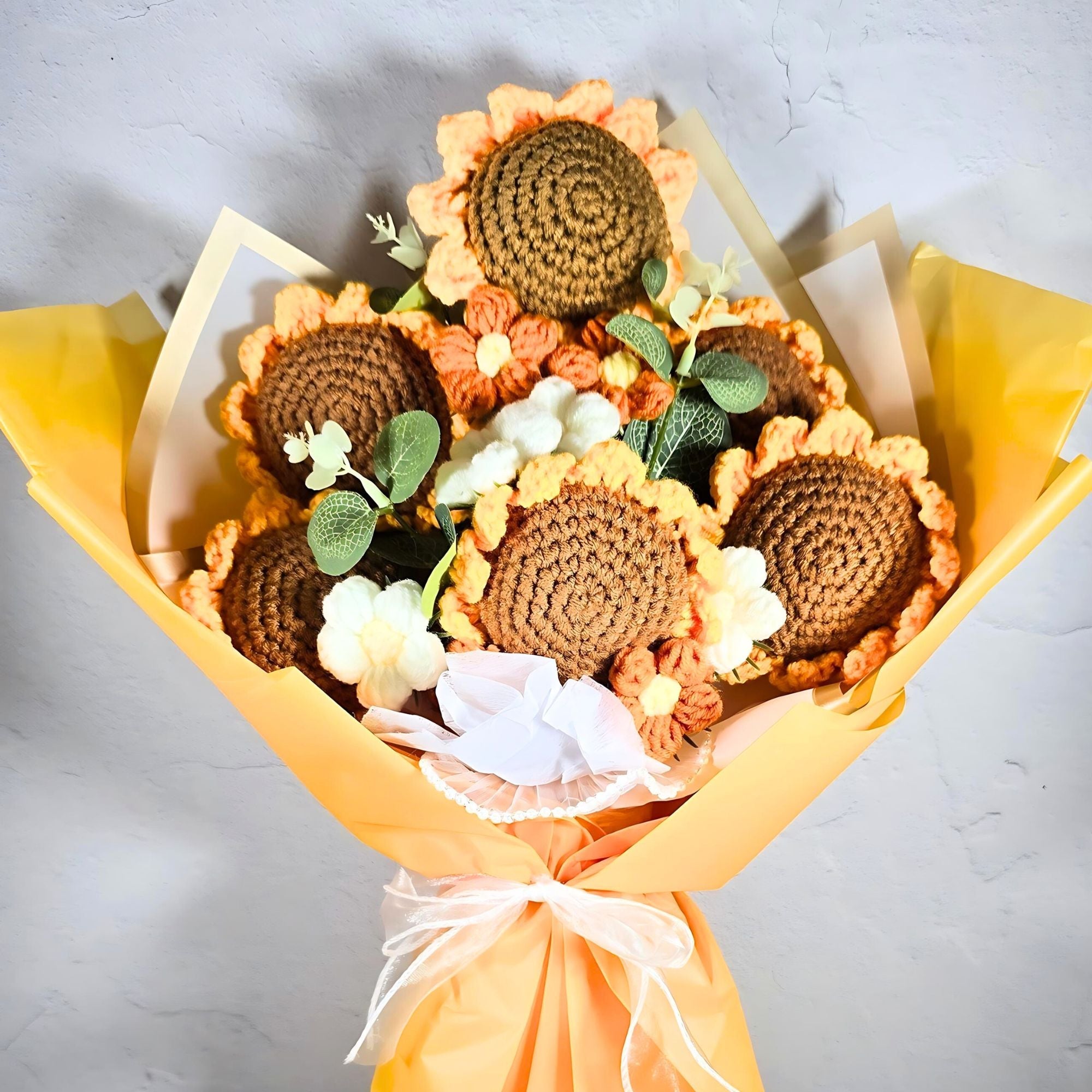 Everlasting Crochet Sunflower Bouquet