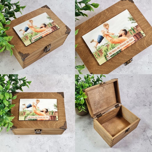 Father's Day Memory Box Gift I Custom Dad Photo Present From Son Daughter