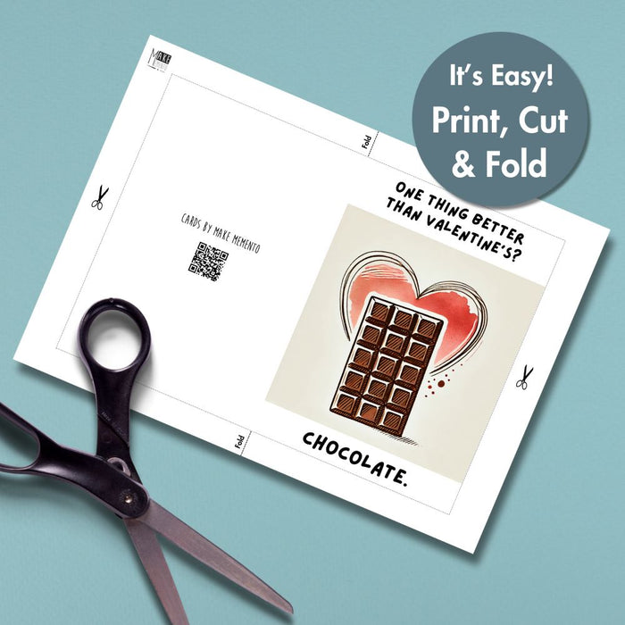 Funny Chocolate Valentine’s Card | Printable Instant Download