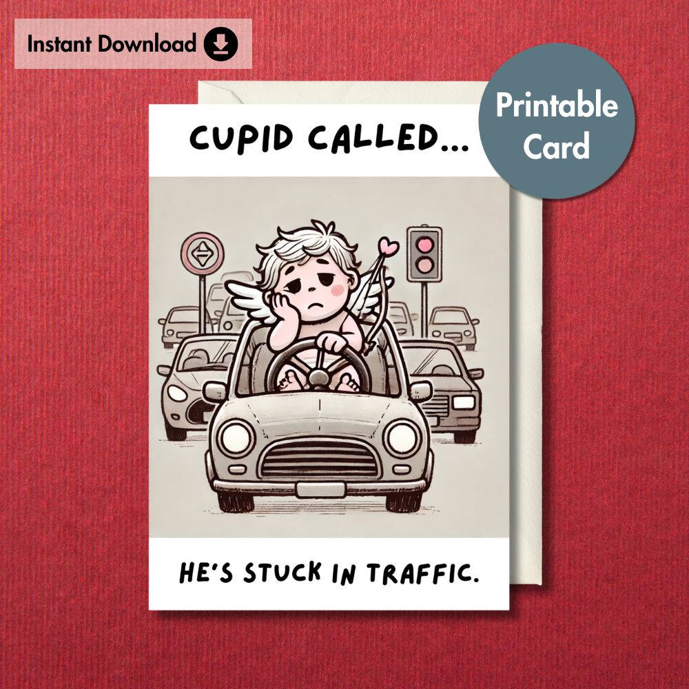 Funny Cupid Printable Valentine's Card | Instant Download