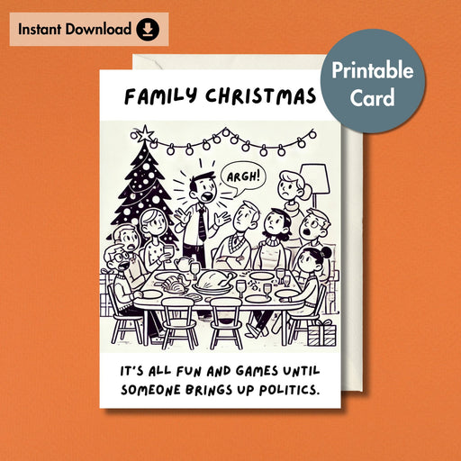 Funny Family Politics Christmas Card | Printable Card