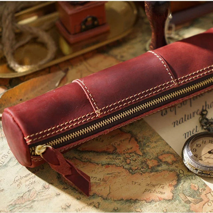 Genuine Leather Vintage Pen Case