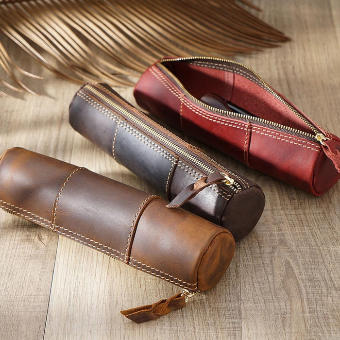 Genuine Leather Vintage Pen Case