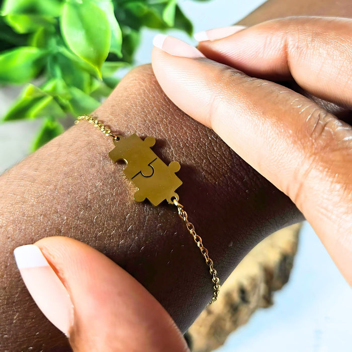 Gold Puzzle Piece Bracelet