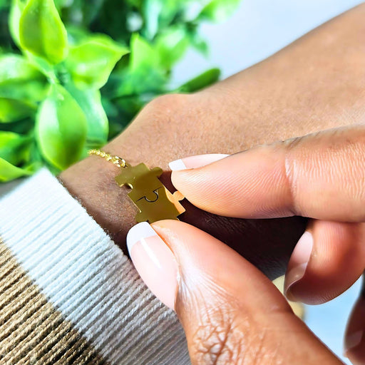 Gold Puzzle Piece Bracelet