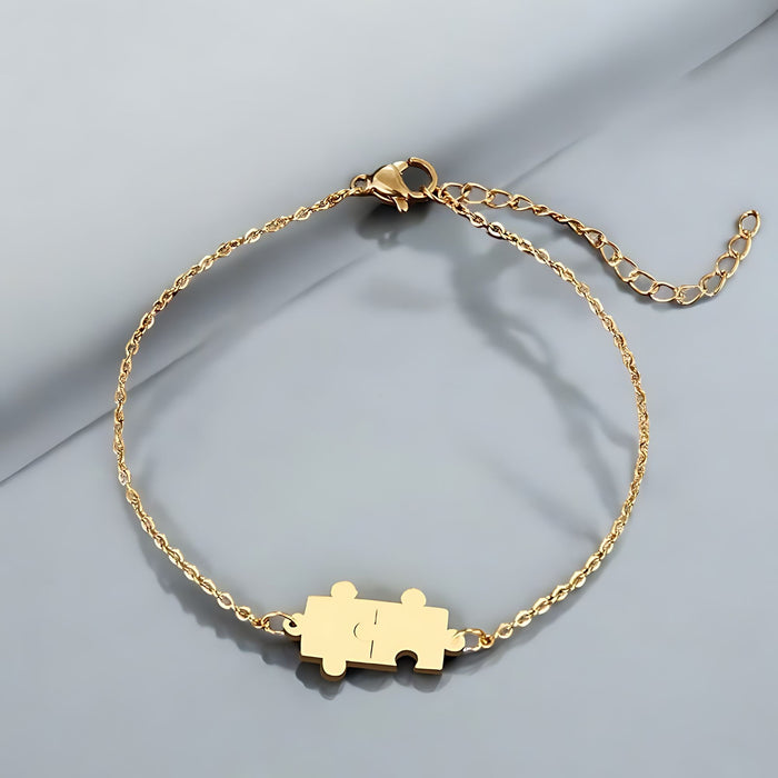 Gold Puzzle Piece Bracelet