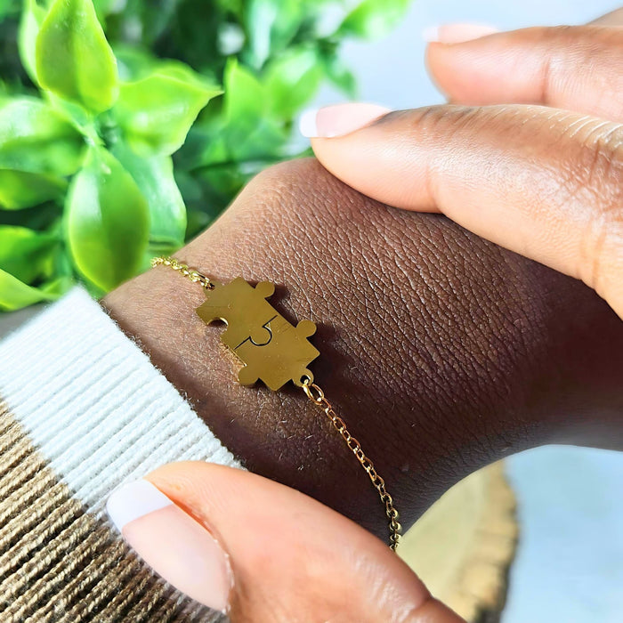 Gold Puzzle Piece Bracelet