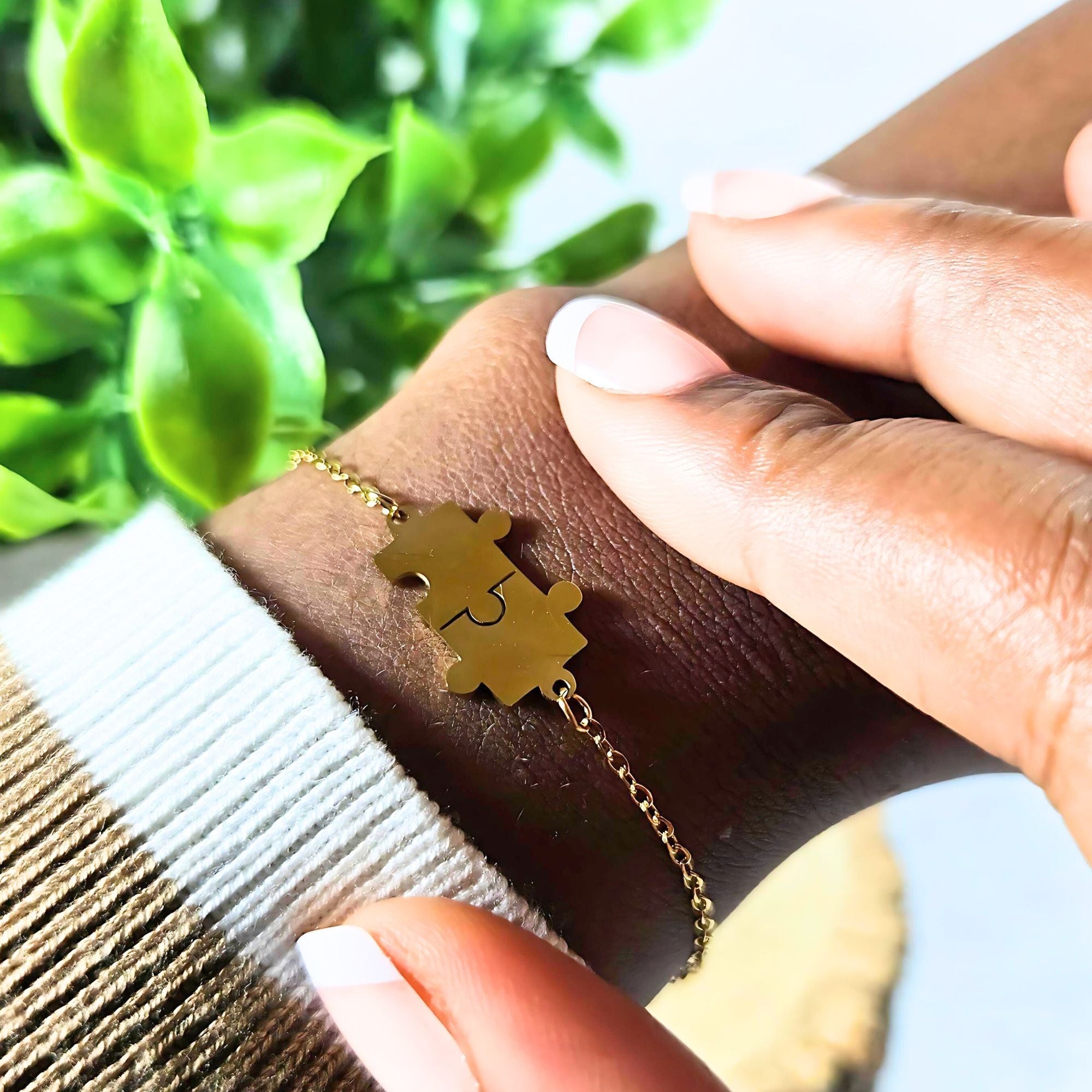 Gold Puzzle Piece Bracelet