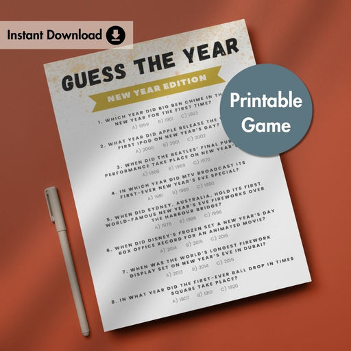 Guess The Year: New Year Edition - Printable Party Quiz