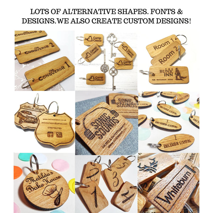 Hotel Guesthouse QR Code Keyring I Personalised Wooden Scanable Website Keyring I Custom QR Code Keychain