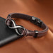 Leather Men's Infinity Symbol Bracelet