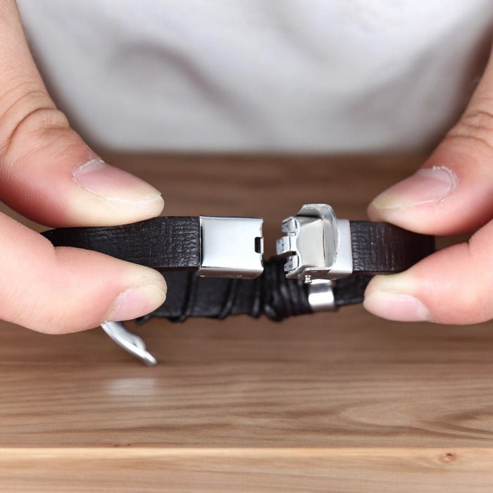 Leather Men's Infinity Symbol Bracelet