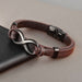 Leather Men's Infinity Symbol Bracelet