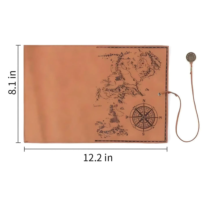 Leather Treasure Map Roll Pencil Case