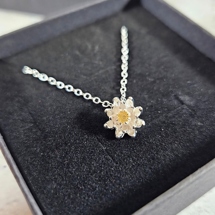 Lotus Flower Necklace - 925 Sterling Silver