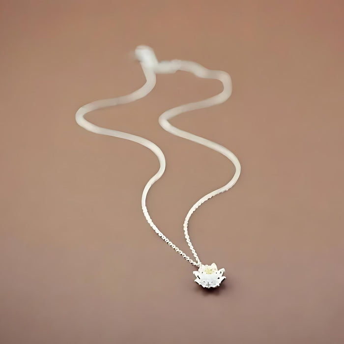 Lotus Flower Necklace - 925 Sterling Silver