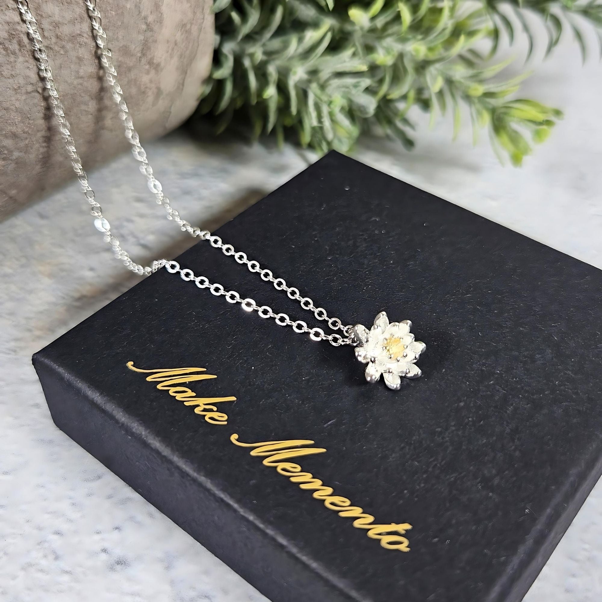 Lotus Flower Necklace - 925 Sterling Silver