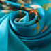 Luxury Blue Satin Wrap Scarf - Large