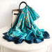 Luxury Blue Satin Wrap Scarf - Large