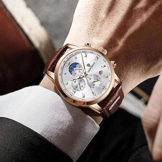 Luxury Leather Chronograph Watch