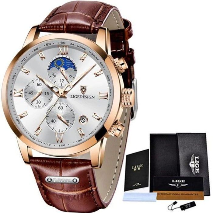 Luxury Leather Chronograph Watch