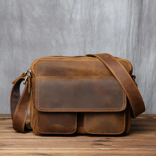 Luxury Men's Leather Messenger Bag