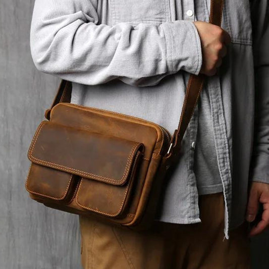 Luxury Men's Leather Messenger Bag