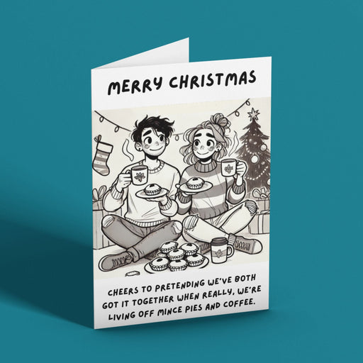 Mince Pies and Coffee Christmas Card | Printable Xmas Card